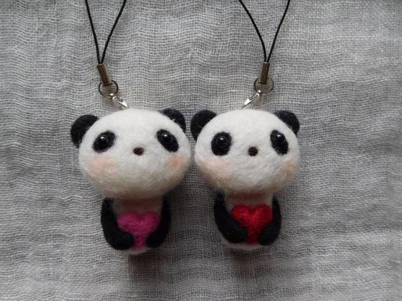 ハートパンダちゃんストラップ Ｍt.maru